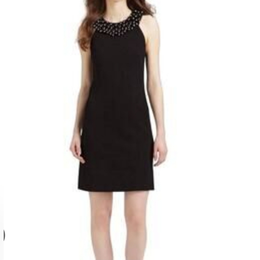 NWT Diane Von Furstenburg Black Ceecee Enamel Beading Sz 10